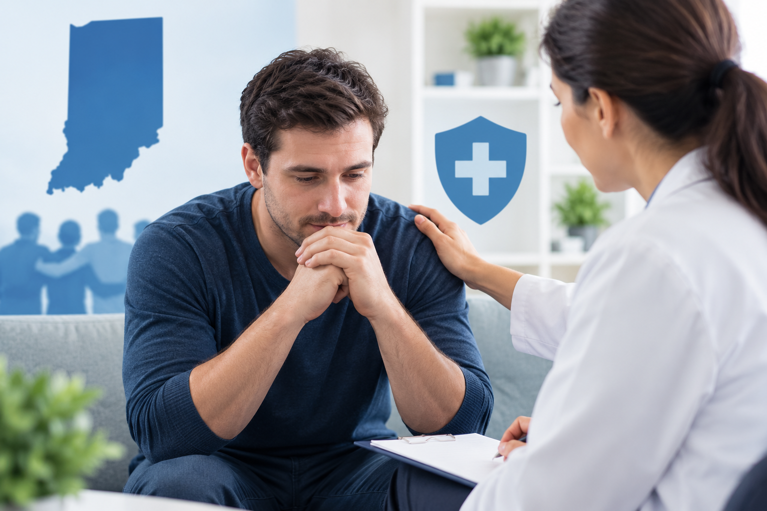Indiana Medicaid drug rehab coverage helps patients access supportive addiction counseling and recovery treatment services.