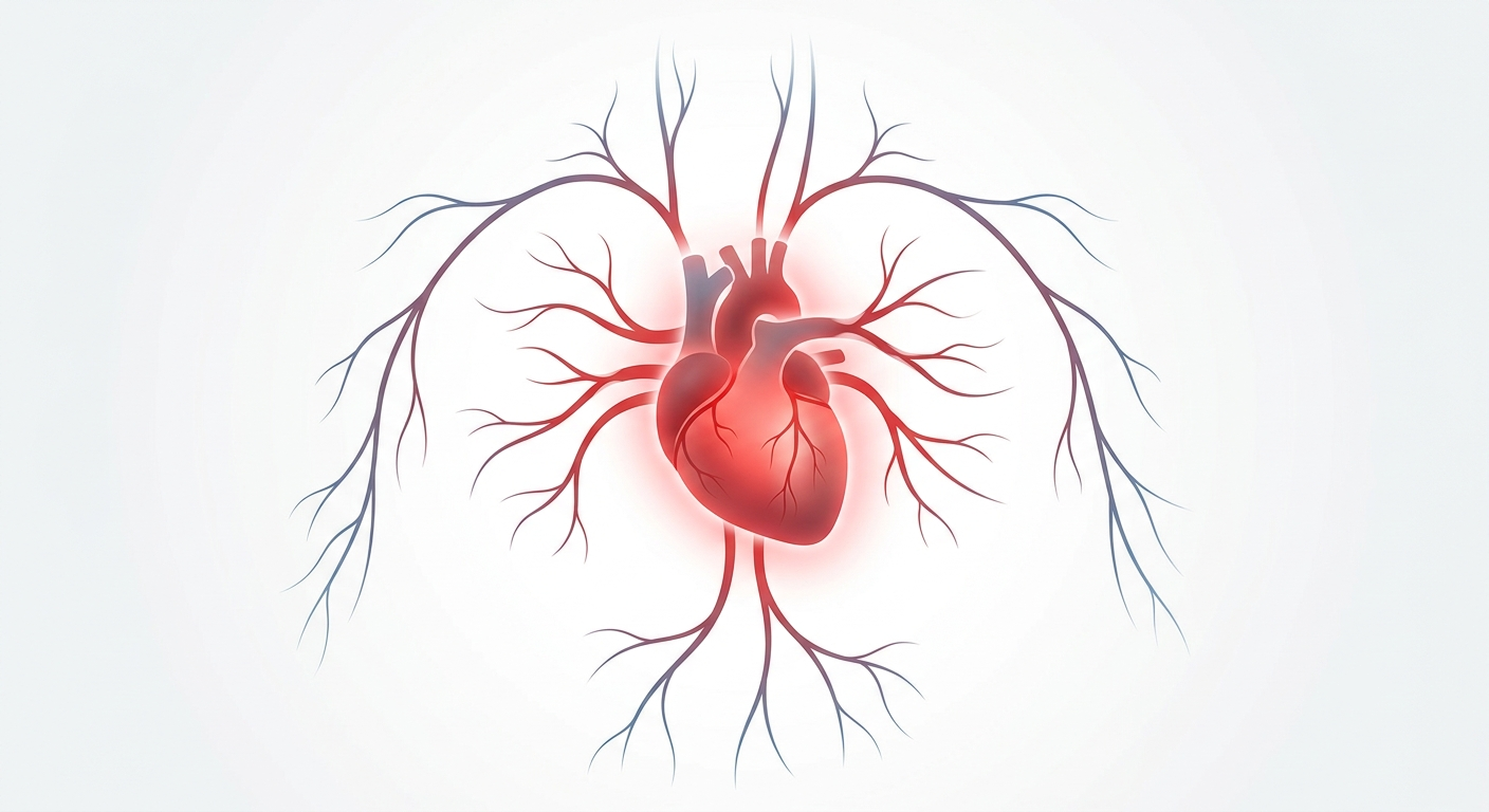 An anatomical illustration of a human heart surrounded by constricting blood vessels on a clean background, highlighting severe cocaine heart risks.