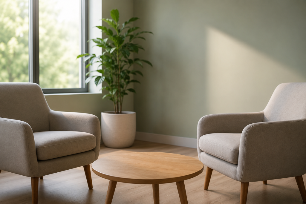 Medical detox setting with a calm, supportive environment designed to promote comfort and recovery.